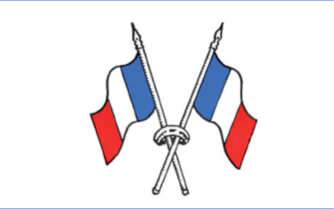 Deux drapeaux français mis en berne.