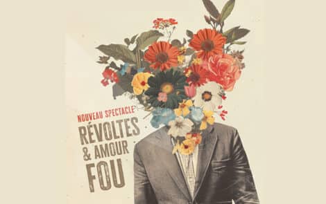 Illustration d'un homme, sa tête remplacée par un bouquet de fleurs.