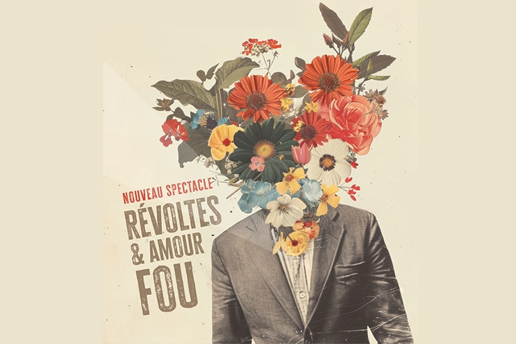 Illustration d'un homme, sa tête remplacée par un bouquet de fleurs.