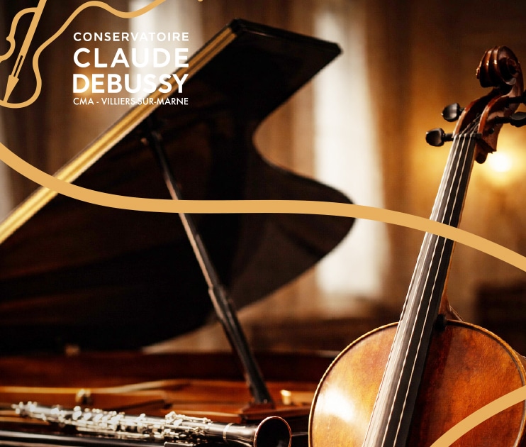 Un piano, une clarinette et un violoncelle.