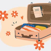 Illustration d'une valise ouverte.