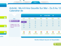 3. Je coche le premier jour de fréquentation du séjour.