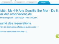 4. Je vérifie le résumé de ma réservation et je valide mon panier.