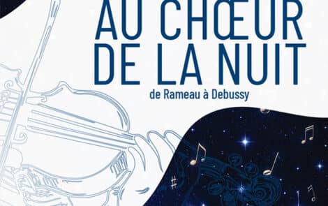 Focus sur un violon dans une ambiance nocturne.