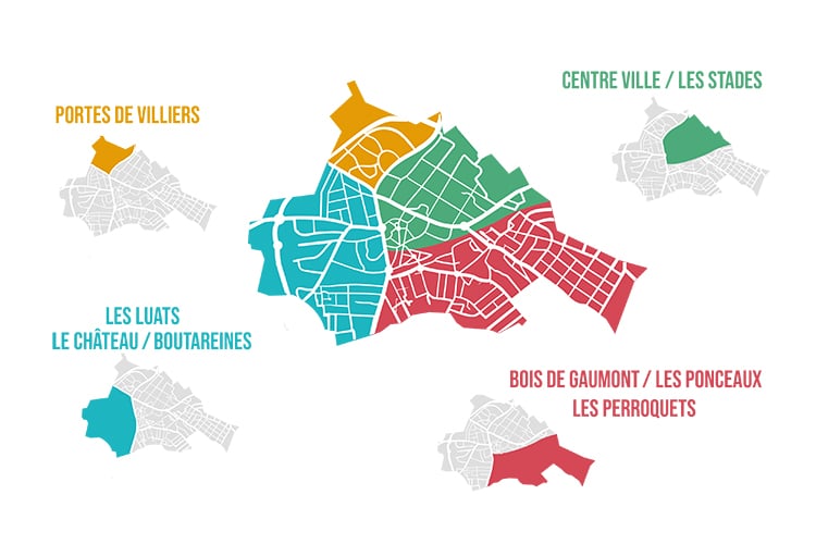 Carte globale des conseils de quartier.
