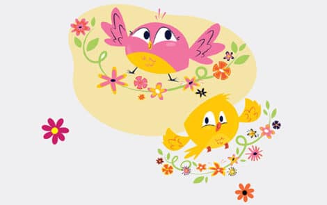 Illustration d'oiseaux.