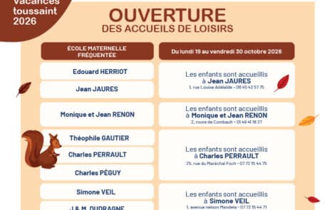 Liste des accueils de loisirs ouverts.